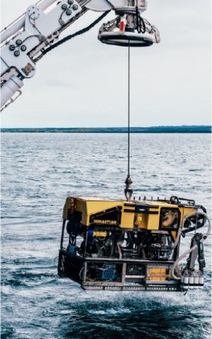 Grua subiendo un ROV